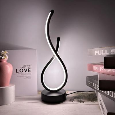 Inspire Select Modern Spiral LED Table Lamp 3 Color Touch Dimmable Bedside & Desk Light heart Shape 3 Colors
