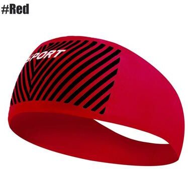 Inspired Living DryGrip Sports Headband Moisture Wicking Sweatband For Running Cycling Gym And Yoga red