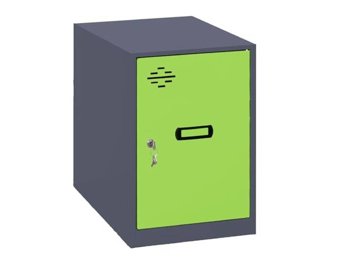 Simon Rack Simonlocker Kommode, klein, 475 x 400 x 500 mm Inklusive 2 Schlüssel, Korrosionsschutzfarbe, Lüftungsschlitz und Etikettierer, Anthrazit/Grün
