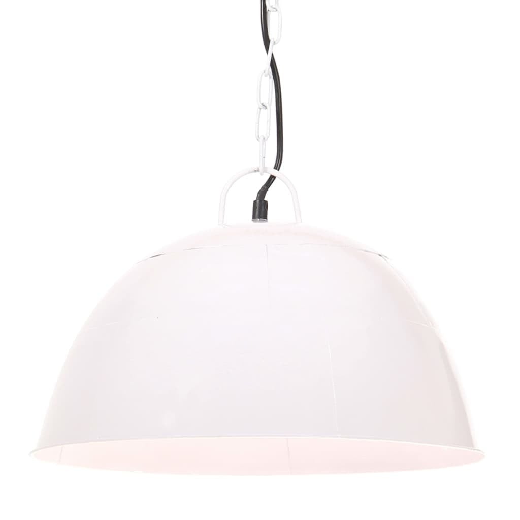 The Living Store hanglamp, vintage industriële stijl, wit, rond, 41 cm, E27