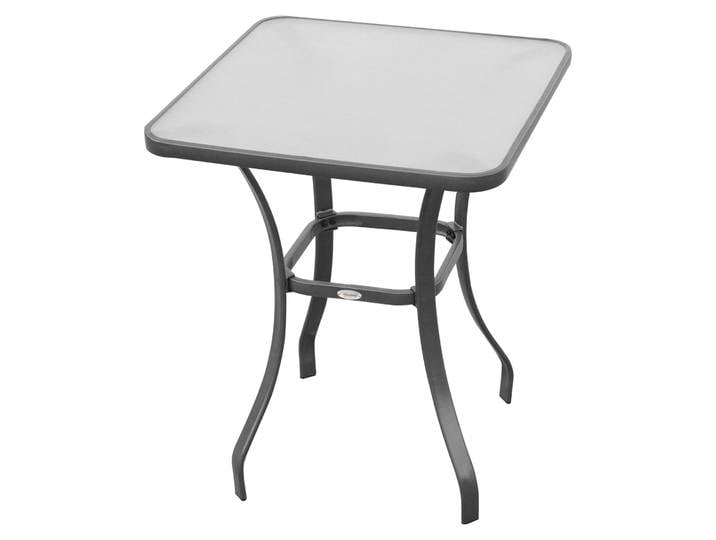 Outsunny Gartentisch Glastisch Bistrotisch Balkon gehärtetes Glas + Metall 68,5 x 68,5 cm schwarz 84B-035