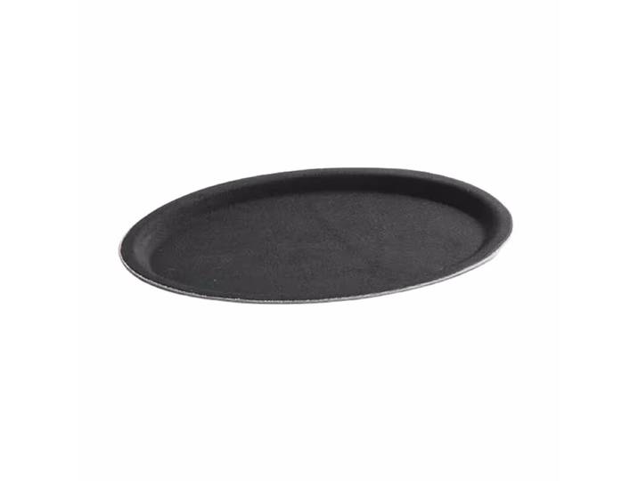 Hendi Serviertablett rutschfest, oval 16x23cm – Diverse Gastro Küchenutensilien – schwarz