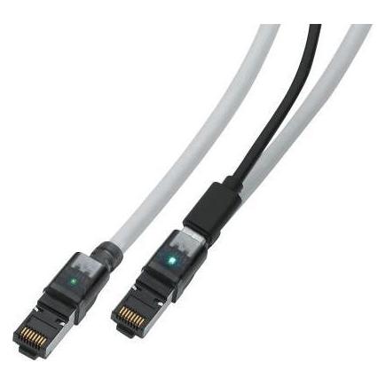 Nambo LED Patchkabel Cat 6a, S/FTP, LSZH, mit USB-C Schnittstelle, grau, 3,0 m (S/FTP, CAT6a, 3 m) (LEDGR6A-3)