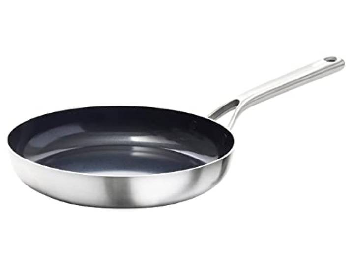 OXO Mira Tri-Ply Edelstahl PFAS-frei Antihaftbeschichtung, 25,4 cm Bratpfanne, Induktion, Multi-Clad, Spülmaschinen- und Metallutensilien sicher