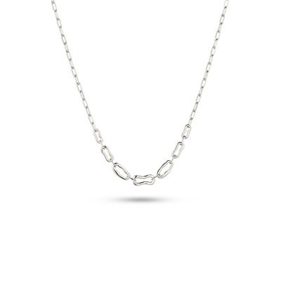 Kette ohne Anhänger ELLI "Halskette Gliederkette Oval Chain 925 Sterling Silber" Gr. 40, silber, Halsketten, Damen, Silber 925 (Sterlingsilber)