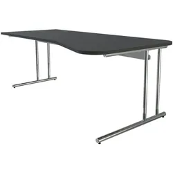 Kerkmann Freiform-Schreibtisch »Artiline Transparent« 195 cm höhenverstellbar grau, 195x82x80 cm