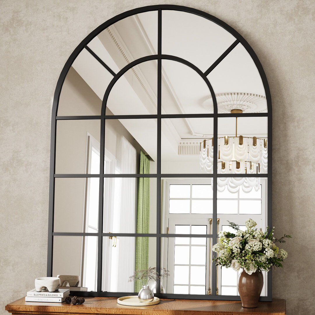 Blue Elephant Aluminium Arch Wall Mirror Black 101.6cm x 76.2cm