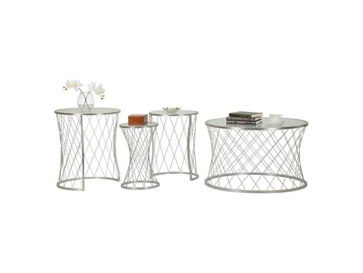 Dmora Couchtisch Ibar 70x70x54,5 cm Silber Rund