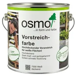 OSMO Vorstreichfarbe 7000 Weiß deckend 2,5 Liter Holzanstrich Erstanstrich