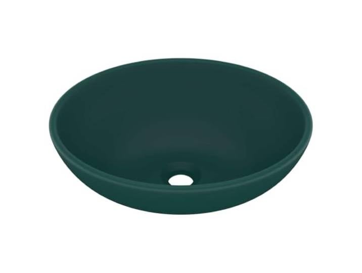 vidaXL Lavabo ovale de luxe Vert foncé mat 40x33 cm Céramique