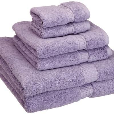 Home City, Inc.-Bath Egyptian Cotton Bath Towel Set Six Piece Set, Six Piece Set, Lavender