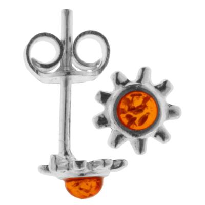 Paar Ohrstecker OSTSEE-SCHMUCK "Ostsee-Schmuck Ohrstecker Blüte Ohrstecker Blüte", weiß, Ohrringe, Damen, 7mm rund, Silber 925 (Sterlingsilber)