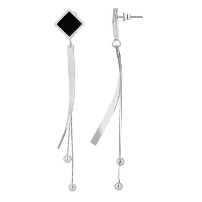 Paar Ohrstecker ADELIA´S "Damen Ohrstecker aus Edelstahl", schwarz, Ohrringe, Damen, Damen, Edelstahl