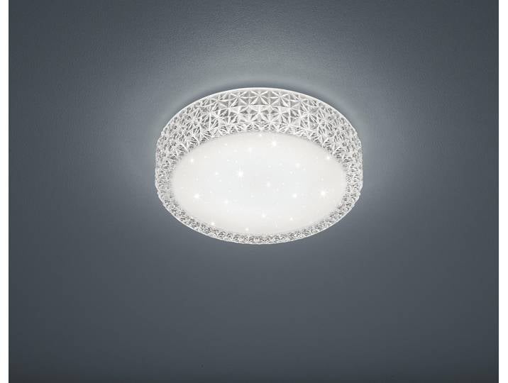 Plafonnier LED Applique PEGASUS Ø28cm Hauteur 8cm Blanc scintillant+ effet étoilé