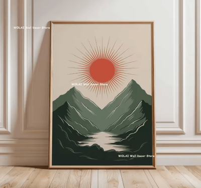 Inspire Picks Japanese Koi Fish Zen Canvas Wall Art Forest & Sun Abstract Peaceful Decor 25 30x40cm Unframed