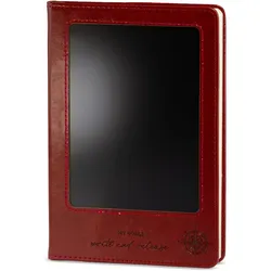 A5 Intention Note Book - LCD Wipe Screen - Red Leather Effect - 160 Pages