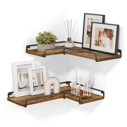 VASAGLE Wandregale-Set 40/14/4 cm braun, 40 cm