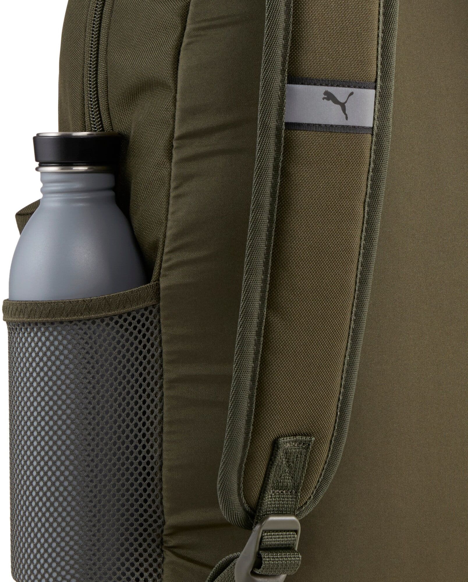Rucksack PUMA "PHASE BACKPACK", grün (schwarz olive, colorpop), Rucksäcke, Netz, Obermaterial: 100% Polyester, unifarben, Rucksack, für Ferien, Festival, Reise und Sportmode schwarz olive, colorpop Einheitsgröße