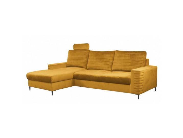 Sepro Meble Ecksofa Muskat Gelb OLI Ausziehbar Mit Kopfstütze Und Bettkasten Links, Orange, 253x165 cm, Wohnzimmer, Sofas & Couches, Wohnlandschaften, Ecksofas