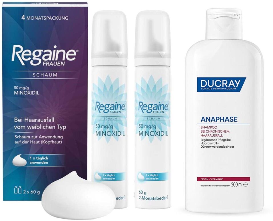 Regaine Frauen Schaum (2x60 g) + Ducray Anaphase Shampoo 1Set