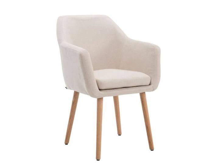 Chaise de salle à manger rétro Utrecht en tissu - CLP - Beige - Avec accoudoirs - Design scandinave