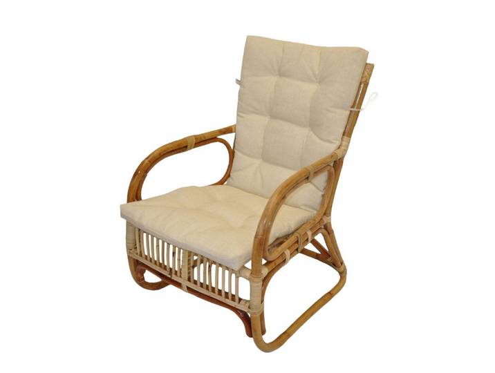Rattani Rattanstuhl Rattansessel, Rattanstuhl Melbourne inkl. Polster, Relexsessel, bequemer Rattansessel . Lodge Sessel .