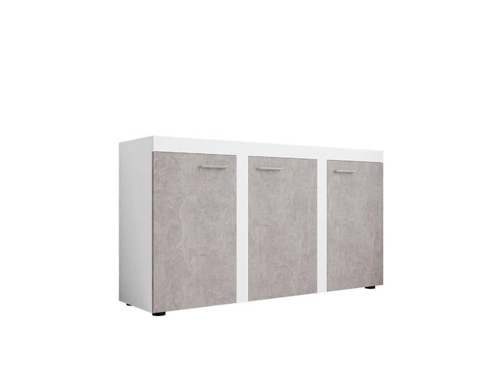 Mirjan24 Kommode Rumba 3F2, Weiß, Grau, Rechteckig,Rechteckig, 149x82x40 cm, Kleinmöbel, Kommoden, Kommoden