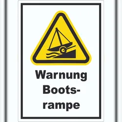 HB-Druck Aufkleber Warnung Bootsrampe A4 (210x297mm)