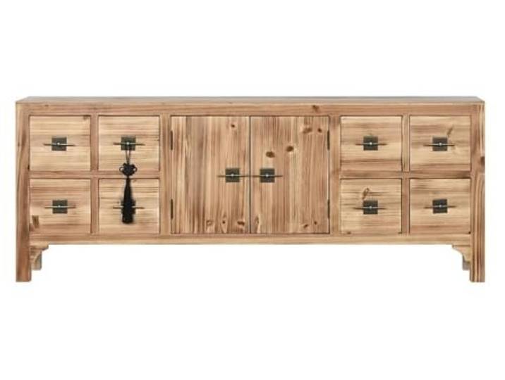 DRW TV-Schrank, orientalischer Stil, natürlich, 130 x 24 x 51 cm