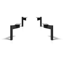 Eckfüße (4er Set) Connect Metall schwarz pulverbeschichtet 2x13x2 cm