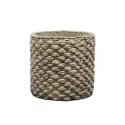 Chic Antique Corte Übertopf mit Zopfmuster, H21/D23 cm, natur