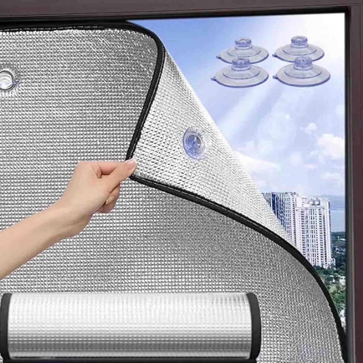 Verduisterende raamfolie voor privacy, zilver, 140 x 100 cm