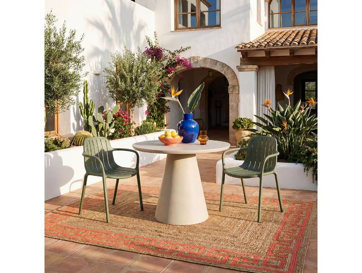 HABITAT - Table à manger de jardin en fibre de ciment - Beige sable - Mileto