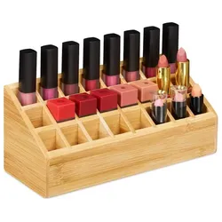 Relaxdays Lippenstifthalter 24 Fächer Hellbraun