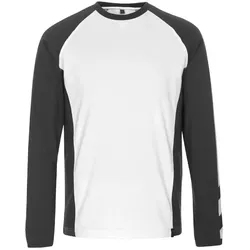 Langarmshirt "BIELEFELD" Unique - 3XL - weiß/dunkelanthrazit