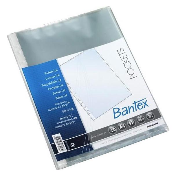 Bantex Taschen mit Öffnung oben 0,04 mm transparentes PP - (50 Stk.) (A4, 50x) (400102569)