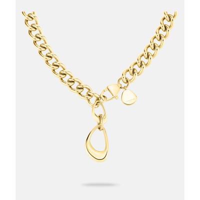 Kette mit Anhänger LIEBESKIND BERLIN "Schmuck Geschenk Edelstahl Halskette The Organic", gold (gelbgoldfarben), Halsketten, Damen, Edelstahl, L: 38 B: 6mm, B:6mm