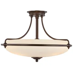 Deckenleuchte Lampe Wohnzimmerleuchte Metall Glas Bronze 4 Flammig D 53,3 cm