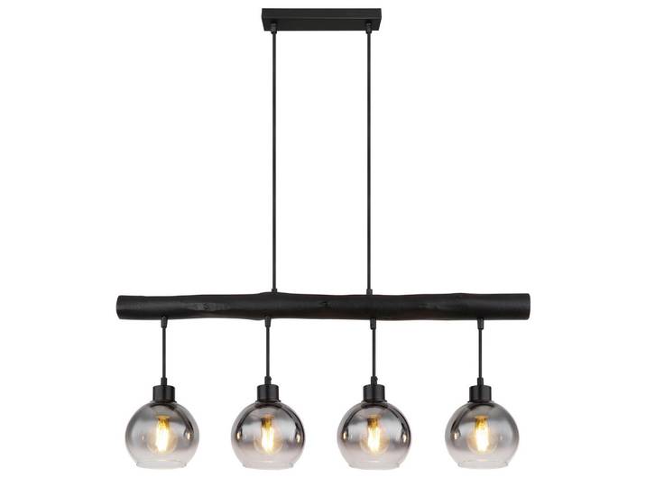 Globo Hängeleuchte, Schwarz, Grau, Glas, Metall, Holz, 15x120x85 cm, CE, Lampen & Leuchten, Innenbeleuchtung, Hängelampen, Pendelleuchte