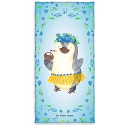 Strandtuch Mr. & Mrs. Panda 70x140cm Baumwolle Blau Türkis