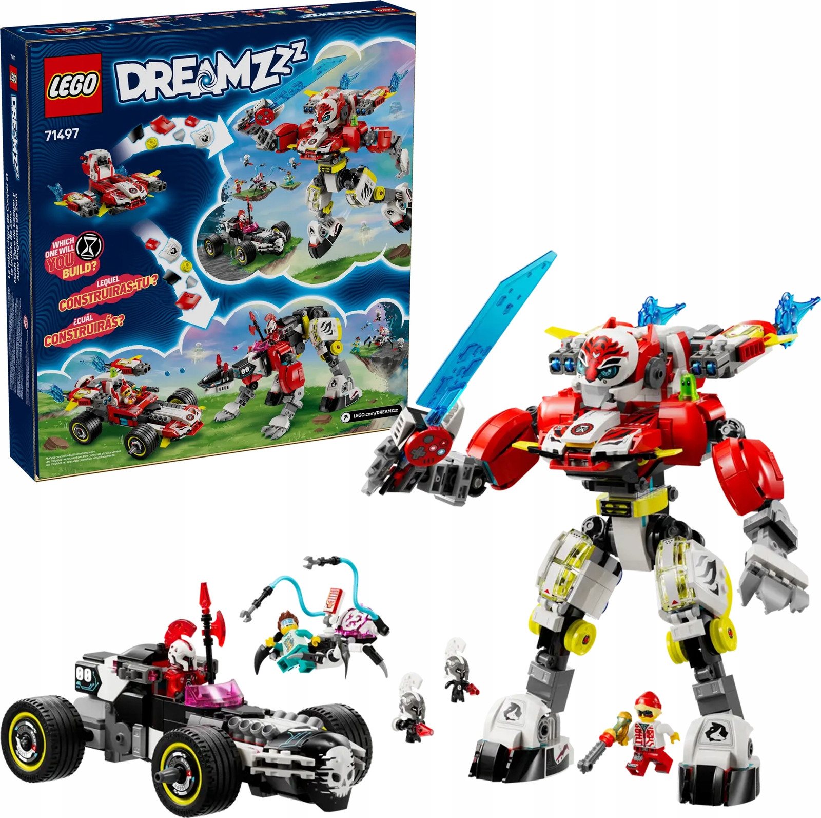LEGO DREAMZzz Coopers Tijgerrobot en Zeros Hot Rod-auto 71497