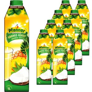Pfanner Saft Ananas-Kokos, Tetrapack, je 1 Liter, 8 Stück