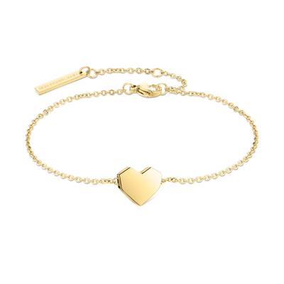 Armband LIEBESKIND BERLIN "Schmuck Edelstahl Armkette Urban Heart Herz", gold (gelbgoldfarben), Armbänder, Damen, 21cm, Edelstahl, Armband