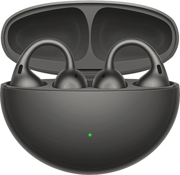 Auriculares conducción de aire - OPPO Enco Clip 2, Autonomía 9.5 h + 40h, Ajuste EarHug, Gris pizarra