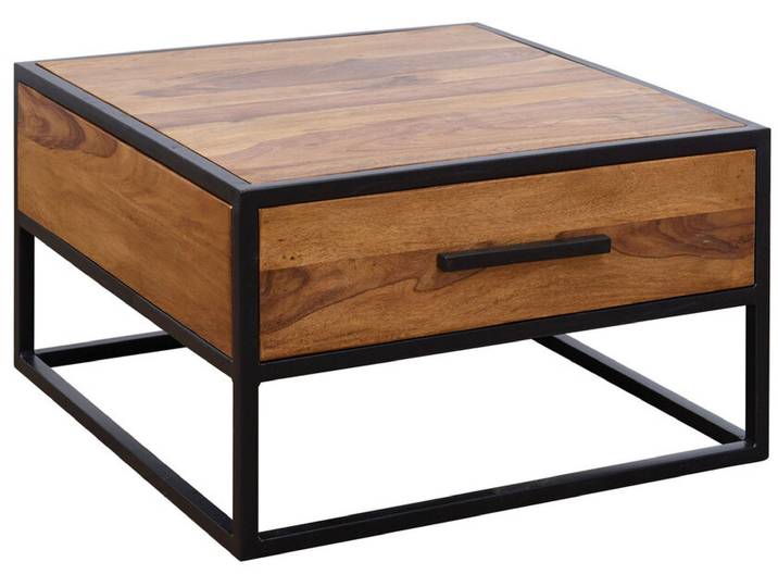 Couchtisch 65 x 65 cm Sheesham massiv braun