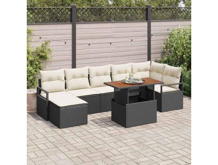 KTHLBRH Langlebige Essgruppe für den Außenbereich als Poly Rattan Gartenset mit Stauraum und verstellbaren Füßen