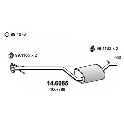 ASSO Mittelschalldämpfer 146085 für Ford