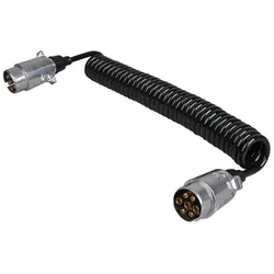 ProPlus 343537L Spiralkabel 4,5 Meter aus Metall mit 2 Steckern 7 polig