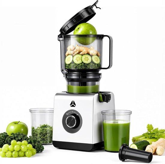 Sapcentrifuge - Slow Juicer - Silbergrau - 165 mm großer Einfüllschacht - Für ganze Früchte und Gemüse - Ideal für Familien