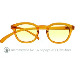 Lesebrille No.14 Klammeraffe Blaufilter papaya